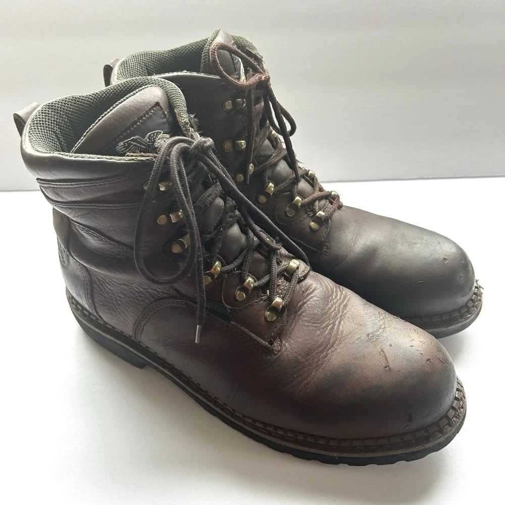 GEORGIA‎ BOOTS Mens 12W Steel Toe Renegade Work Hammer Brown Leather Wtpf G6303